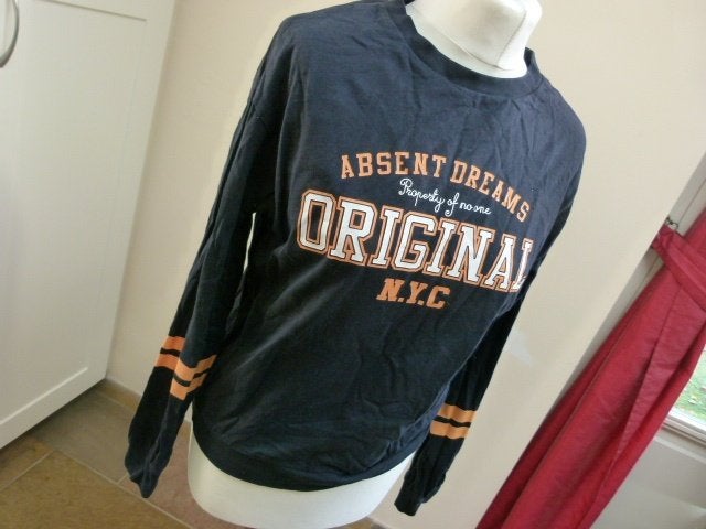 Sweater trui blauw met accenten New York City, maat S 36 H&M, H&M, Overige kleuren, Ophalen of Verzenden, Zo goed als nieuw