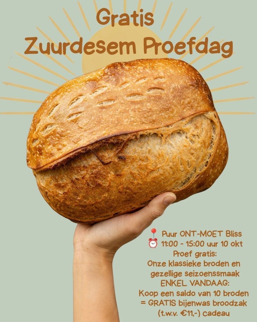 Gratis zuurdesem sourdough Proefdag, Diversen, Ophalen