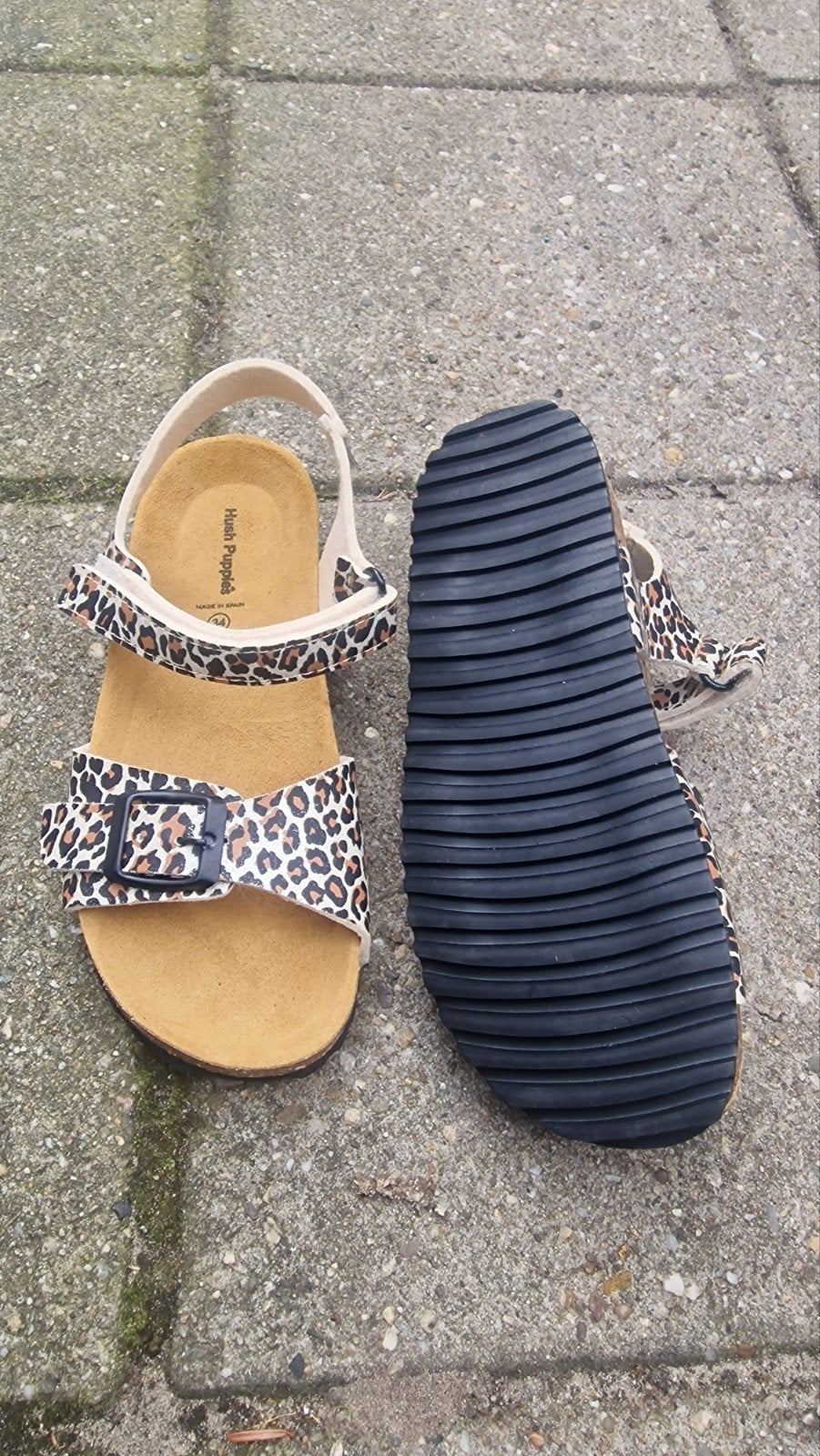 Hush Puppies sandalen met luipaardprint, maat 34, Ophalen, Bruin, Nieuw, Sandalen of Muiltjes