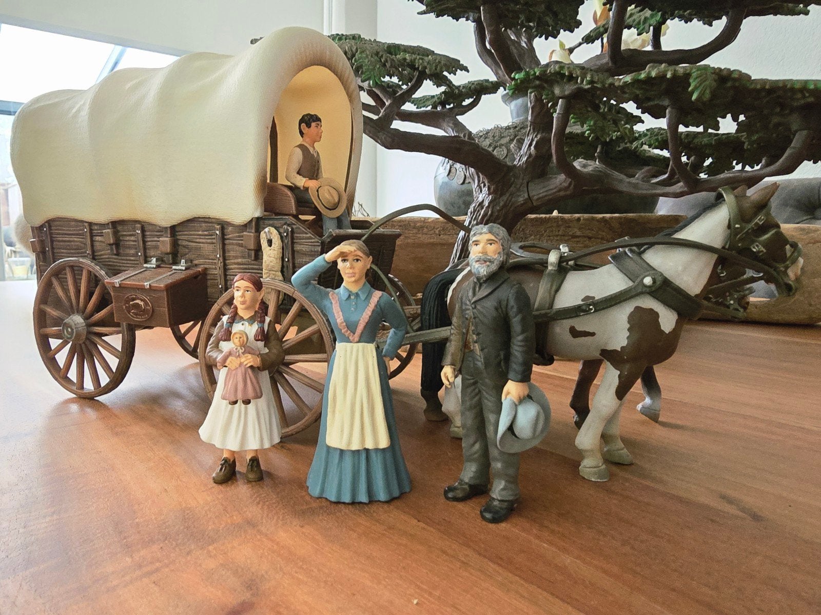 schleich paarden huifkar, Verzamelen, Ophalen of Verzenden, Zo goed als nieuw, Paard, Beeldje of Figuurtje