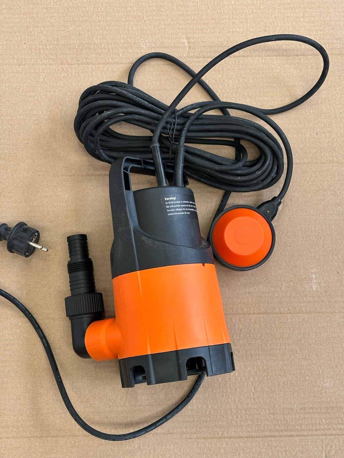 Dompelpomp met vlotter - Oranje/Zwart, Ophalen of Verzenden