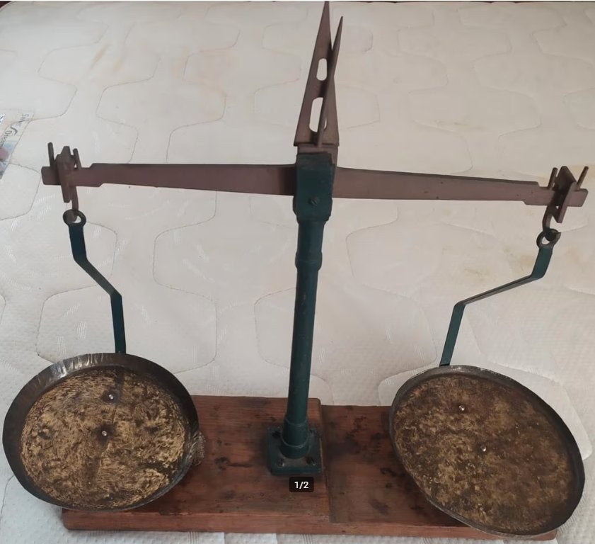 antieke tweeschalenweegschaal/balansweegschaal, Ophalen of Verzenden