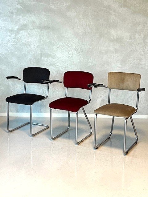 Vintage sledestoelen retro design eetkamerstoelen prijs p/st, Gebruikt, Overige kleuren, Drie, .