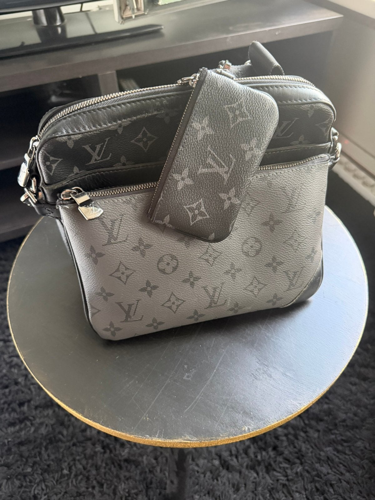 Louis Vuitton Trio Messenger Bag - met aankoopbon, Ophalen of Verzenden, Gebruikt, Zwart