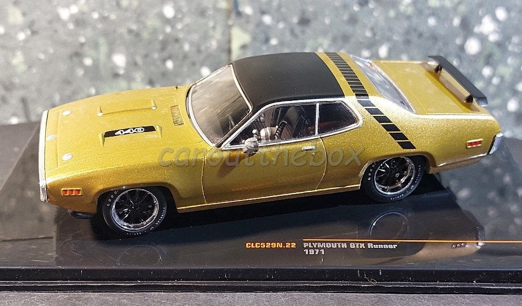 Plymouth GTX Runner 1971 gold 1/43 Ixo V960, Verzenden, Nieuw, Auto, Overige merken