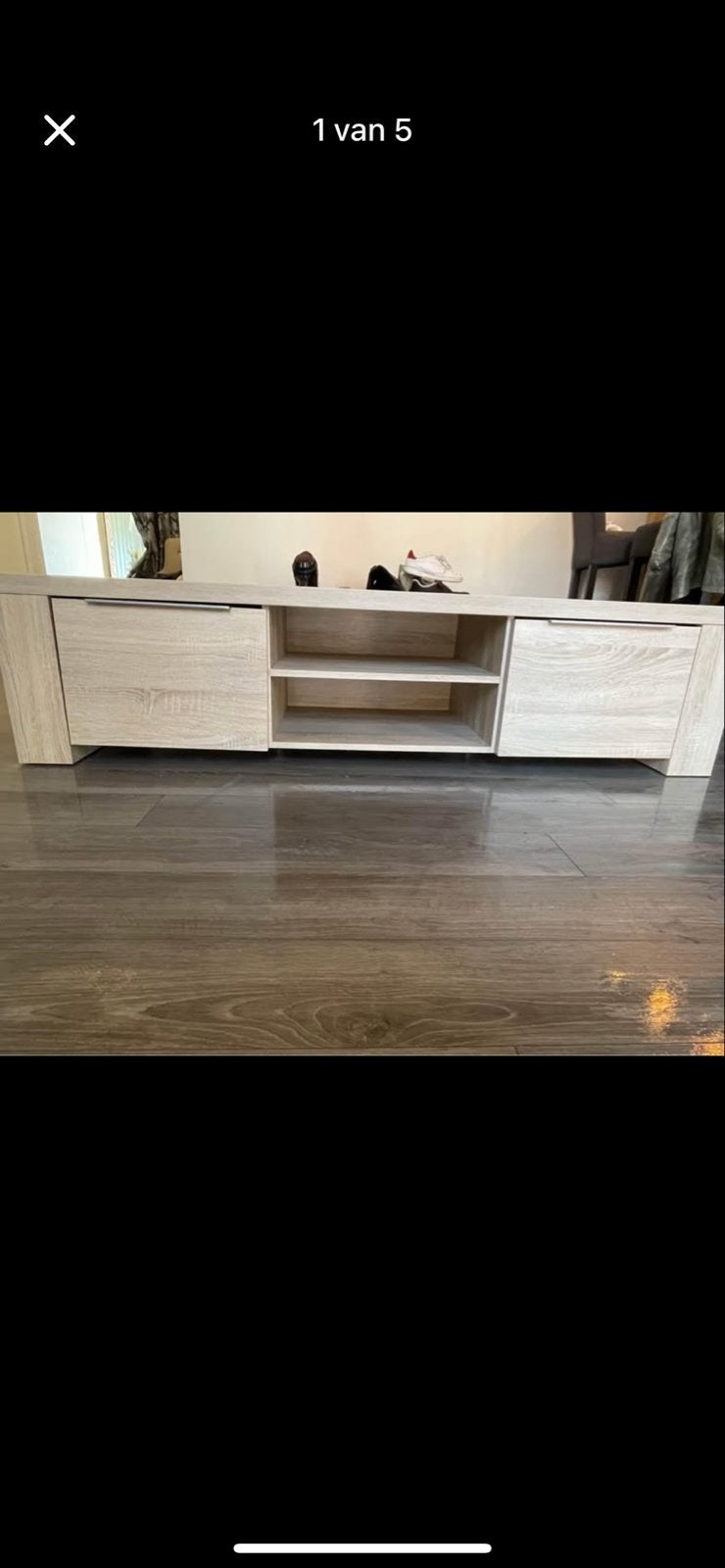Modern TV meubel met opbergruimte, Huis en Inrichting, Kasten | Televisiemeubels, Ophalen, Gebruikt, 100 tot 150 cm, Minder dan 100 cm