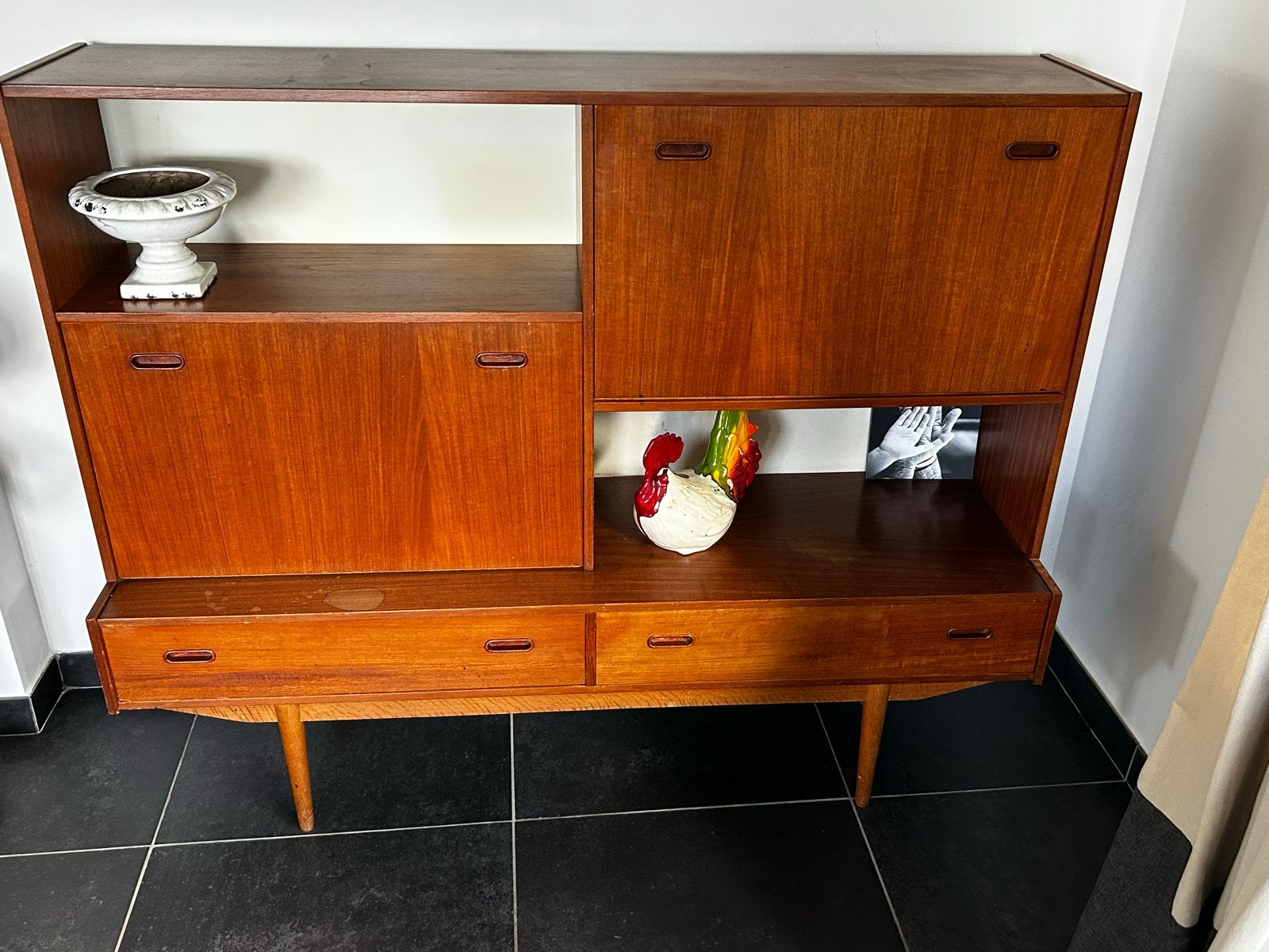 Vintage Teak Dressoir / Boekenkast - Jaren '60, Antiek en Kunst, Ophalen of Verzenden