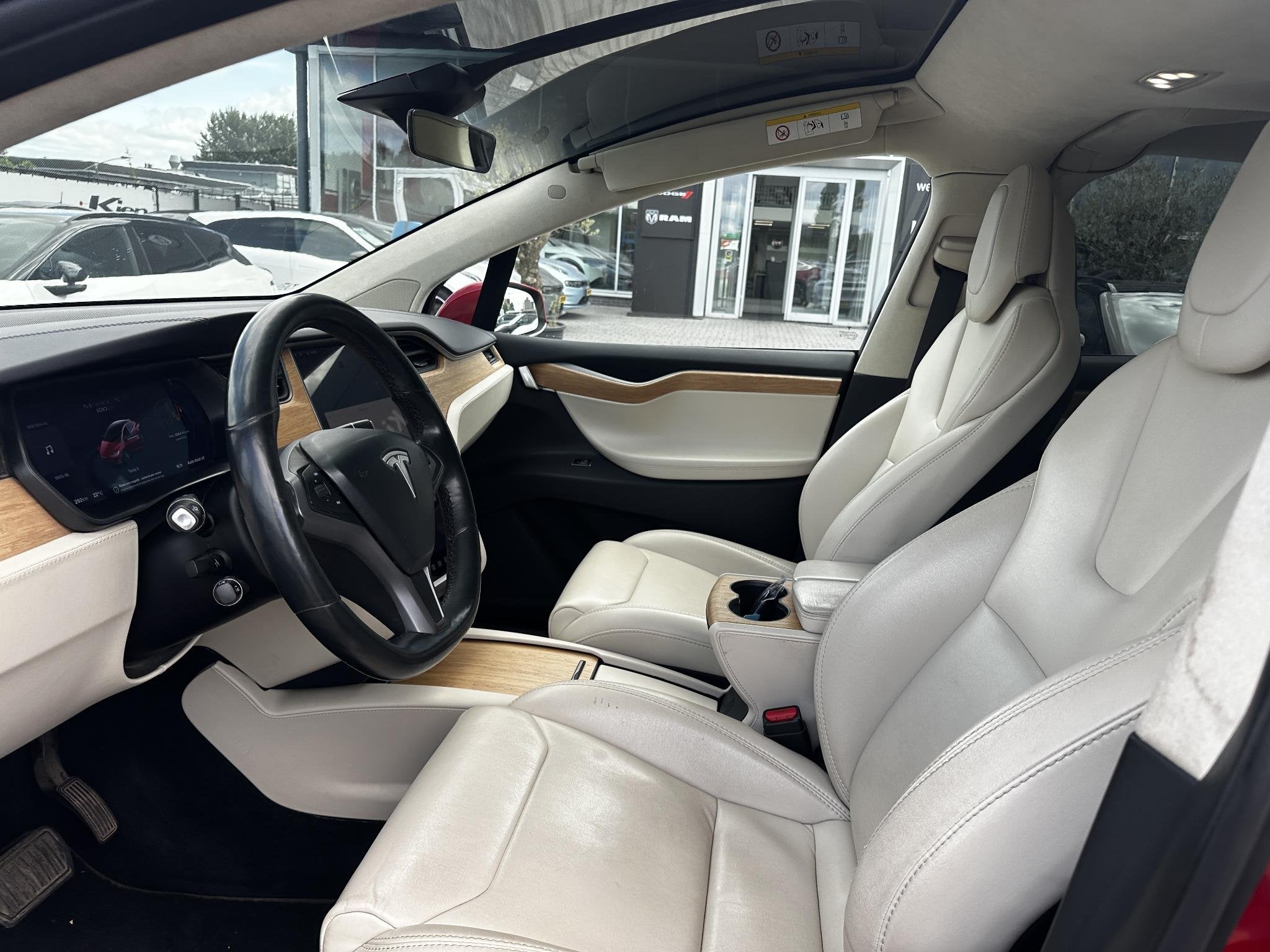 Tesla Model X 100D | Pano | SOH 87.4% | Leder | Trekhaak, Model X, Gebruikt, 2433 kg, Met garantie (alle)