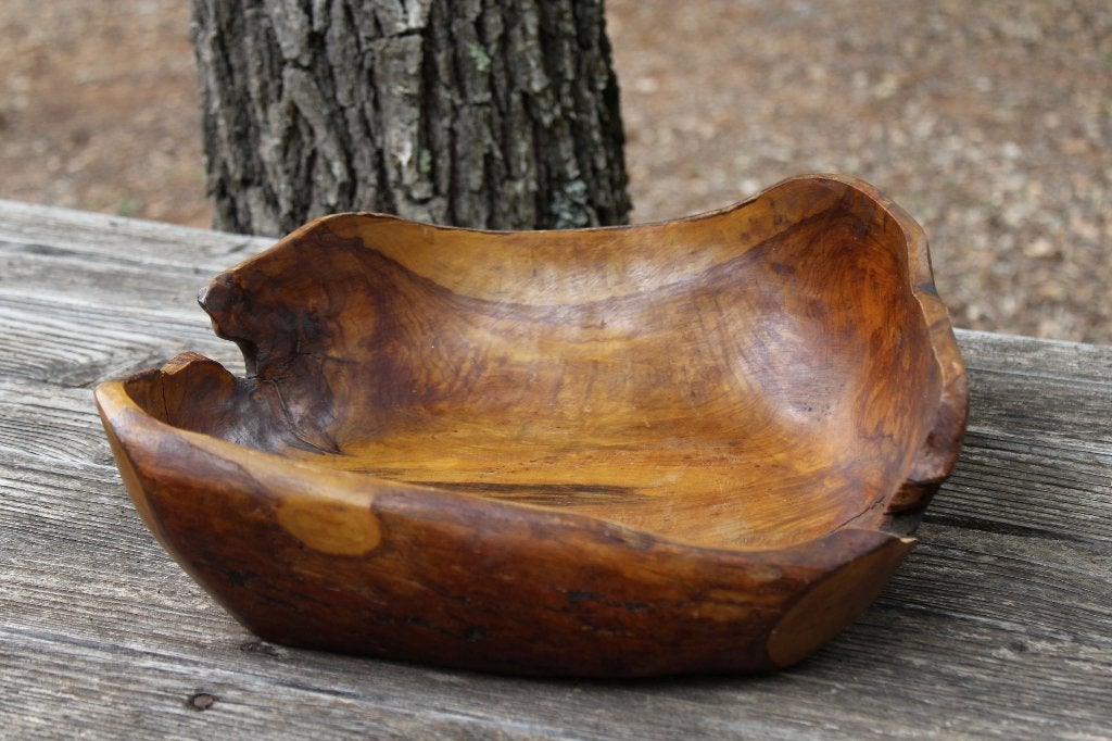 Brocante - Serie artisanale houten schalen!, Gebruikt, Schaal, Ophalen of Verzenden, Handgemaakt