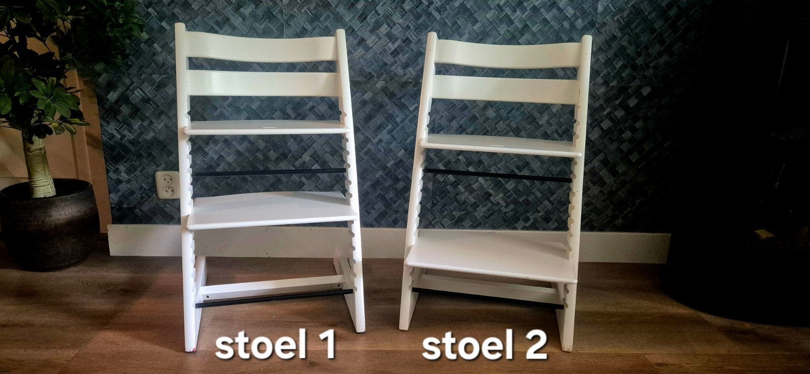 2x Stokke Tripp Trapp kinderstoel | wit, Ophalen, Gebruikt, Meegroeistoel