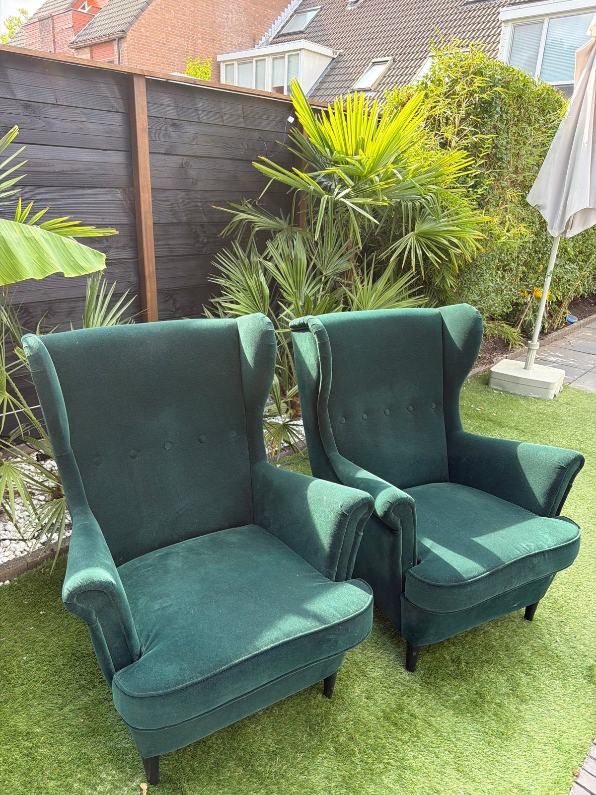 Ikea Strandmon Set van 2 Groene Fauteuils Zo goed als nieuw, Ophalen, Twee, Overige kleuren, Zo goed als nieuw