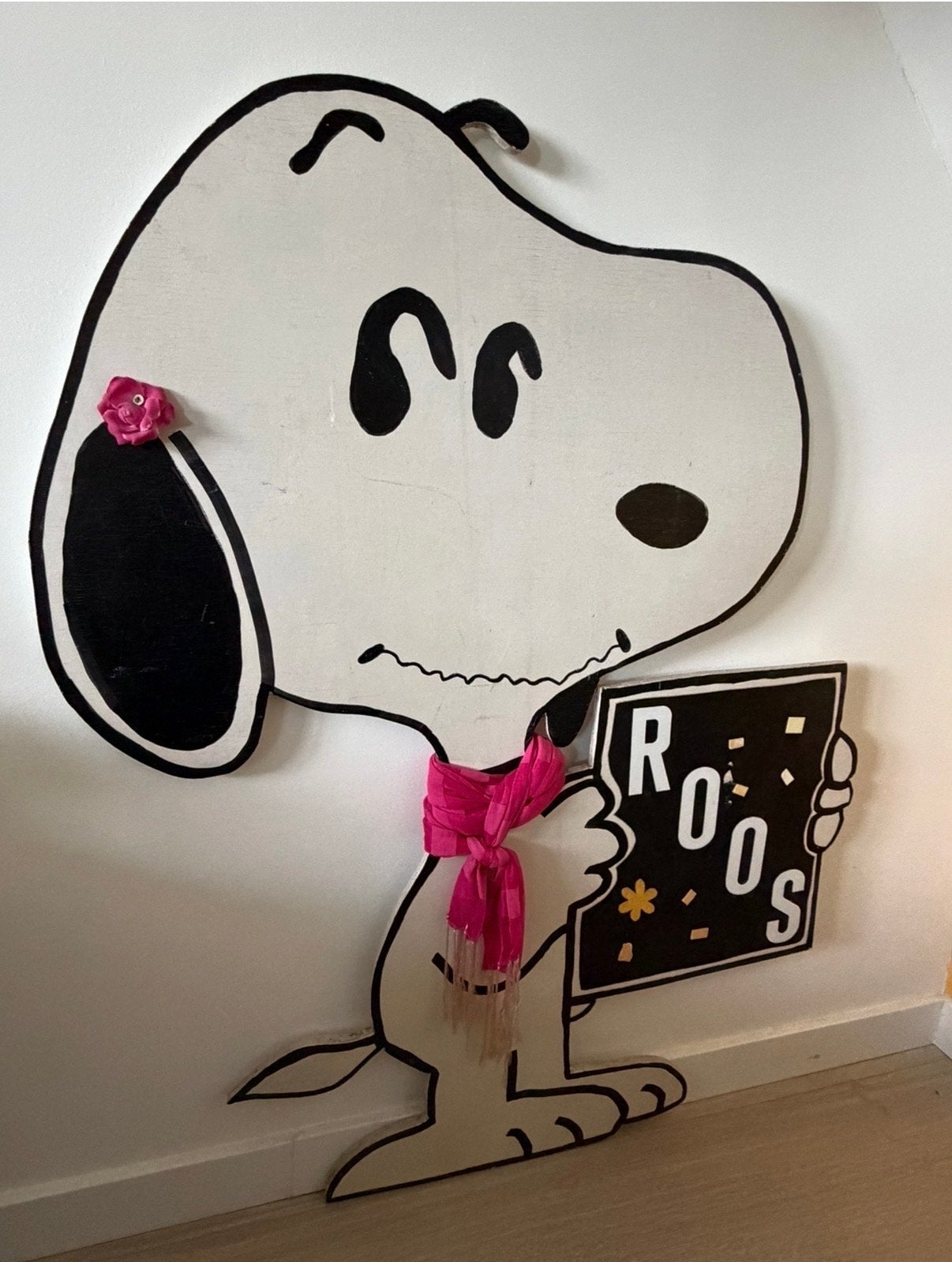 Uniek Geboortebord Snoopy - Handgemaakt, Ophalen, Gebruikt, Geboortebord