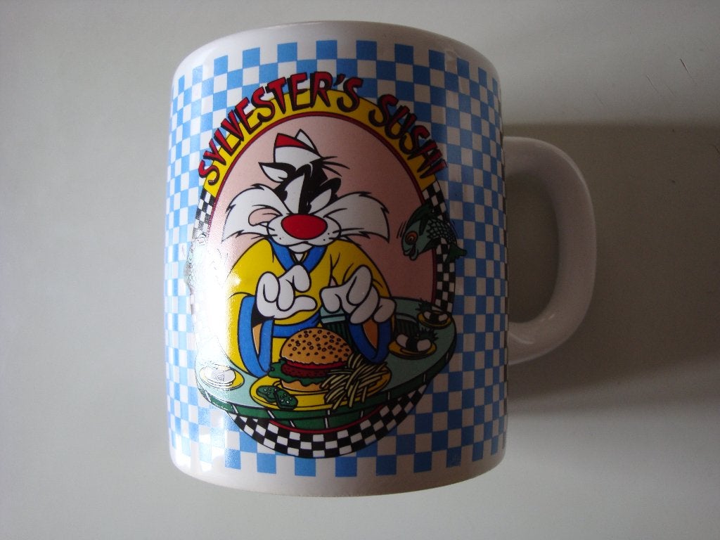Nieuwe mok beker Warner Bros. Sylvester's sushi, Nieuw, Overige stijlen, Aardewerk, Mok