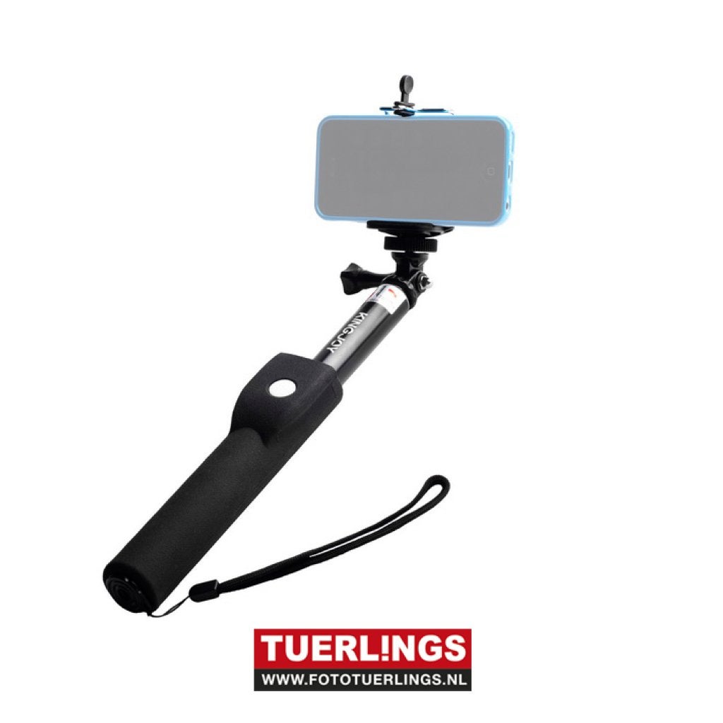 Kingjoy H096B Selfiestick incl. Bluetooth afstandsbediening, Ophalen of Verzenden, Nieuw, Minder dan 150 cm, Driepoot