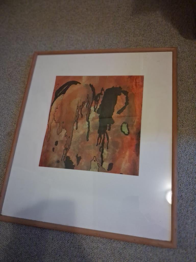 Abstracte kunstprint in lijst - Warme tinten, Ophalen