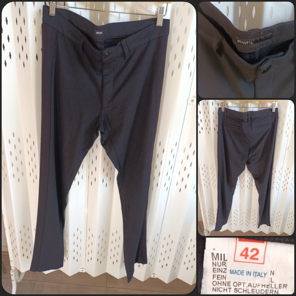 Angels zwarte mid waist damesbroek viscose stretch 42, Zwart, Maat 42/44 (L), Ophalen of Verzenden, Zo goed als nieuw