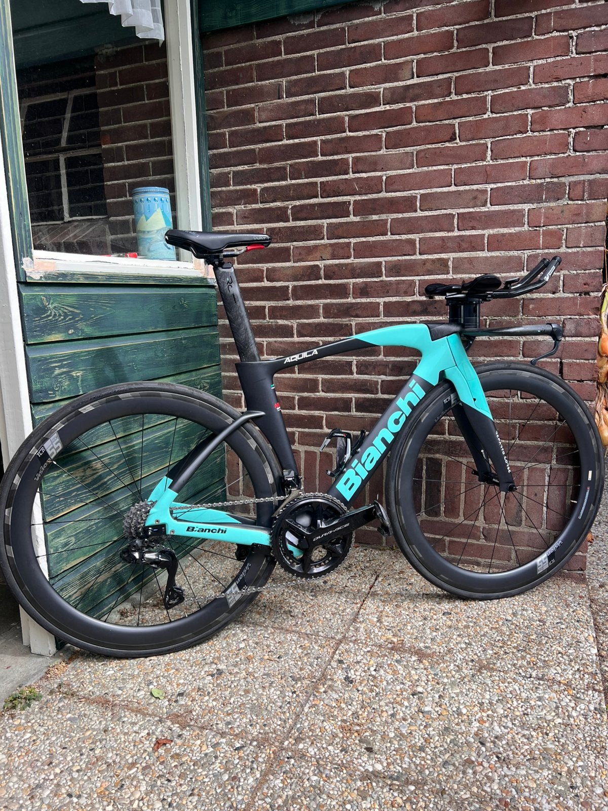 Bianchi Aquila cv Tijdritfiets, Fietsen en Brommers, Carbon, Zo goed als nieuw, Meer dan 20 versnellingen, 53 tot 57 cm