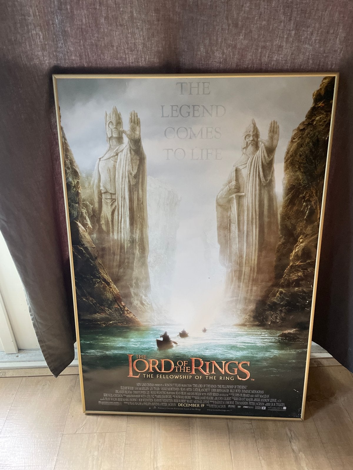Lord of the Rings: The Fellowship of the Ring filmposter, Verzamelen, Rechthoekig Staand, Met lijst, Ophalen of Verzenden, Zo goed als nieuw