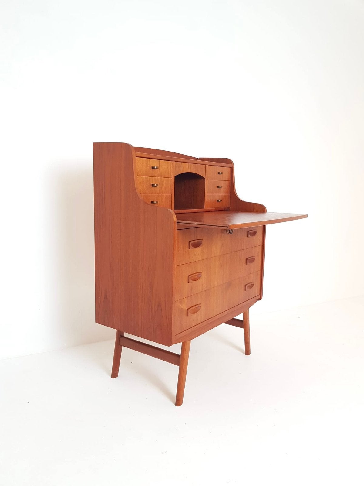 Vintage Deense yeak houten secretaire | kaptafel | ladenkast, Huis en Inrichting, Ophalen of Verzenden, Zo goed als nieuw