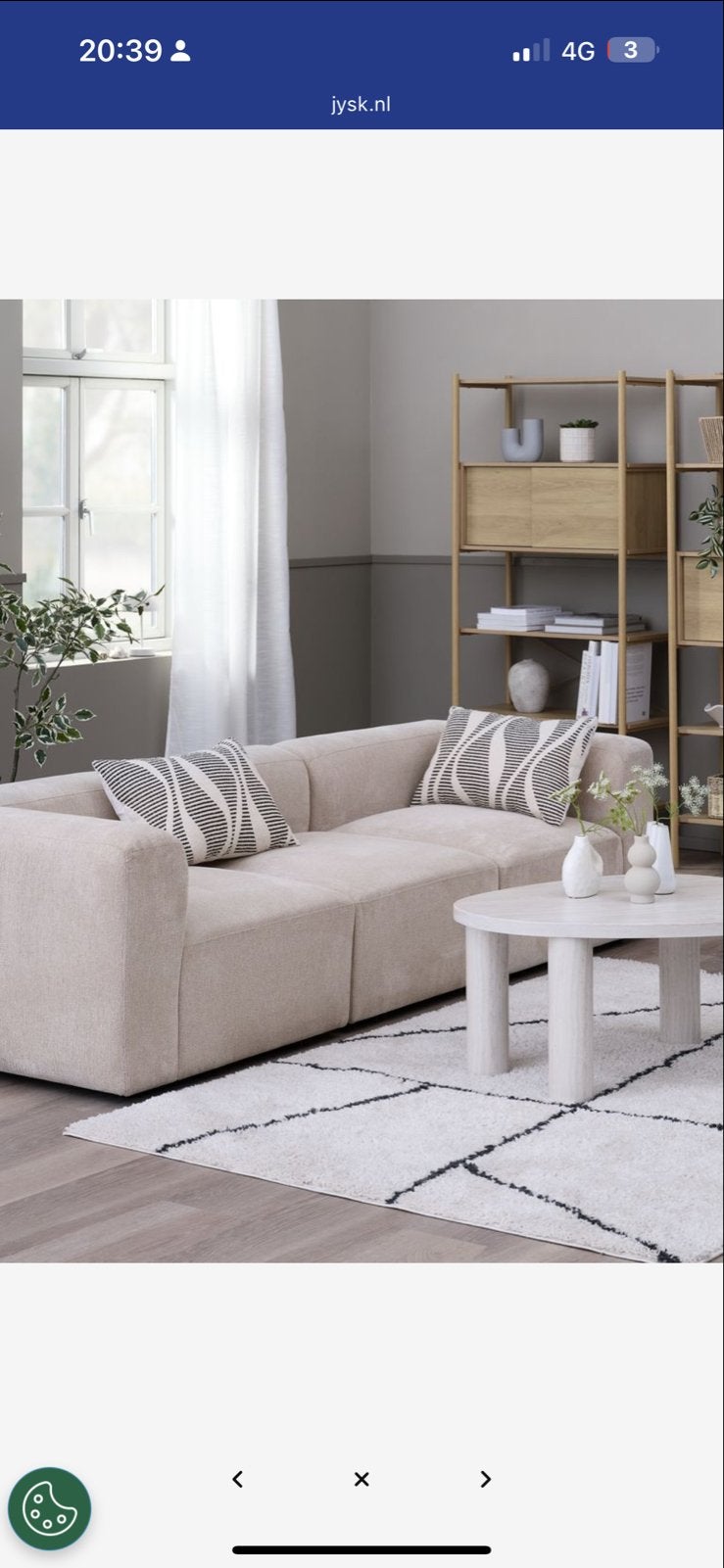 Jysk SKEJBY Modulaire Bank - Beige Stof - Zo goed als nieuw, Ophalen, Zo goed als nieuw, Stof