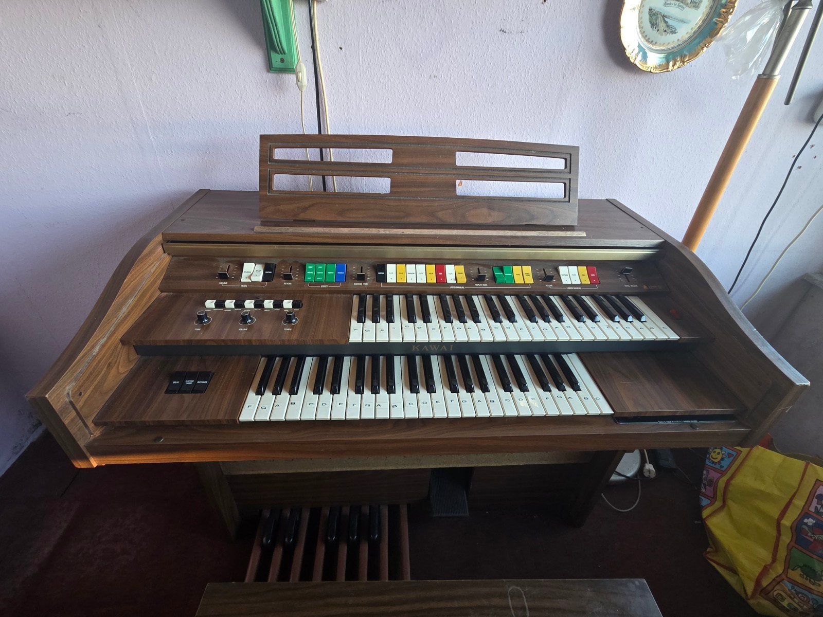 Elektronisch orgel met 2 klavieren en bankje, Ophalen of Verzenden, Gebruikt, 2 klavieren, Orgel