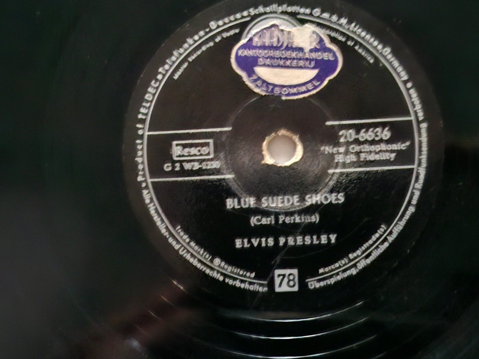 Elvis Presley - Blue Suede Shoes / Tutti Frutti  schellak, Rock, Gebruikt, 10 inch, Ophalen of Verzenden