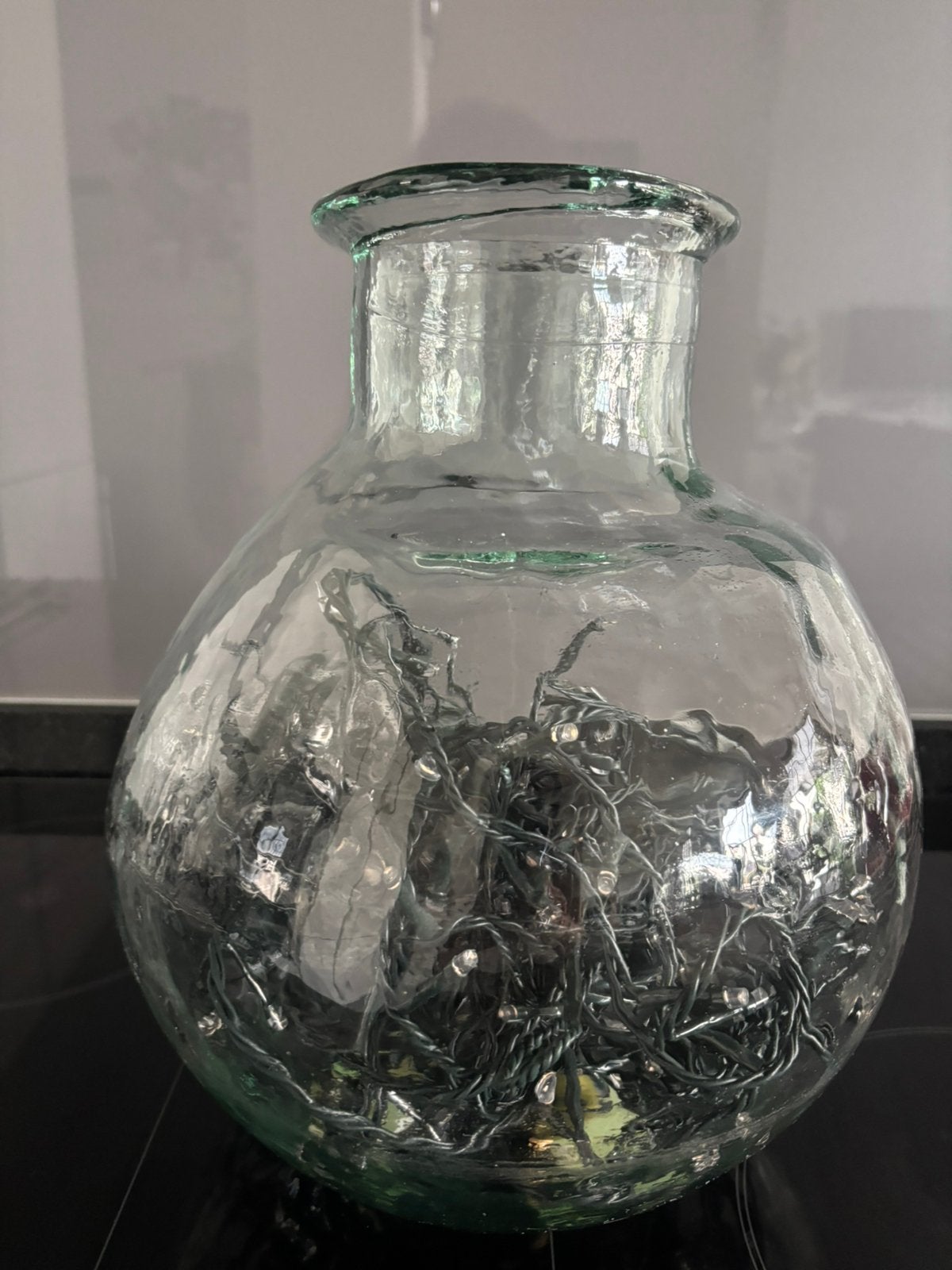 Grote vaas met lampjes, Huis en Inrichting, Woonaccessoires | Vazen, Ophalen, Transparant, 35 cm, Glas