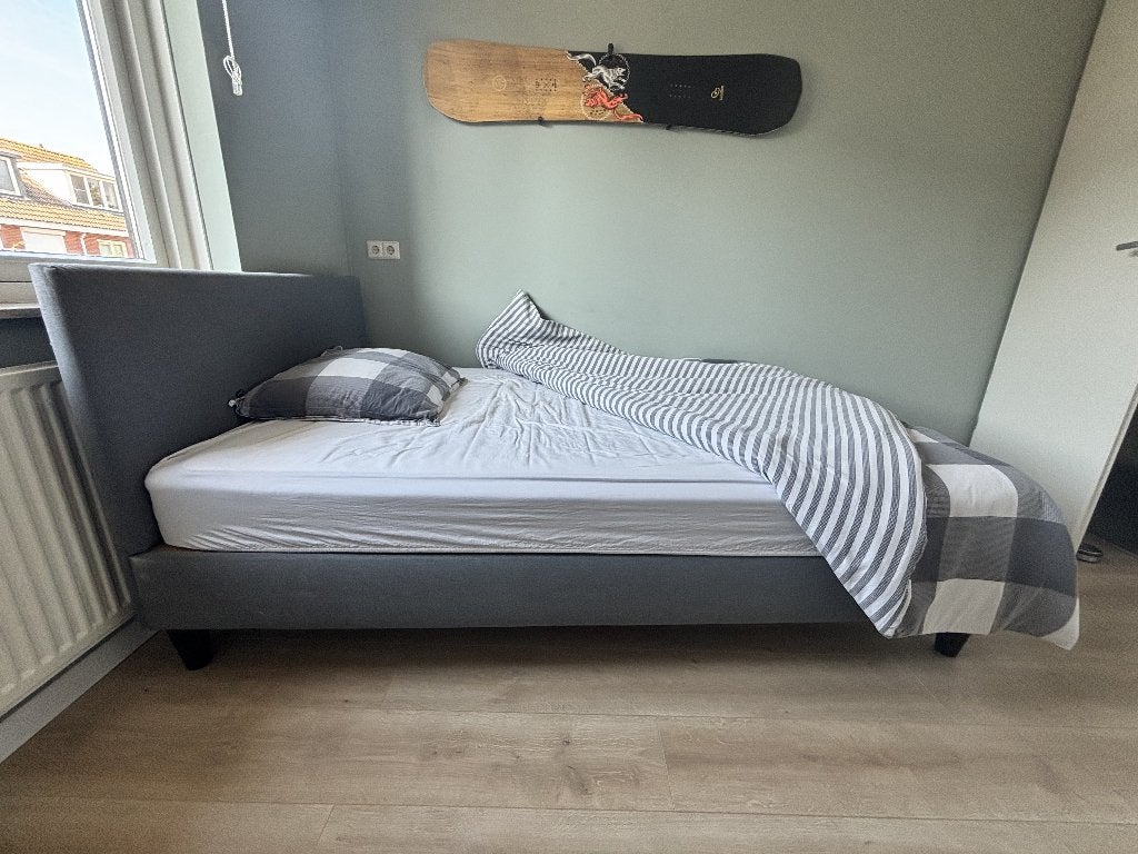 Bed Boxspring 1,4 x 2,0 mtr, Ophalen, Gebruikt, Tweepersoons, 140 cm