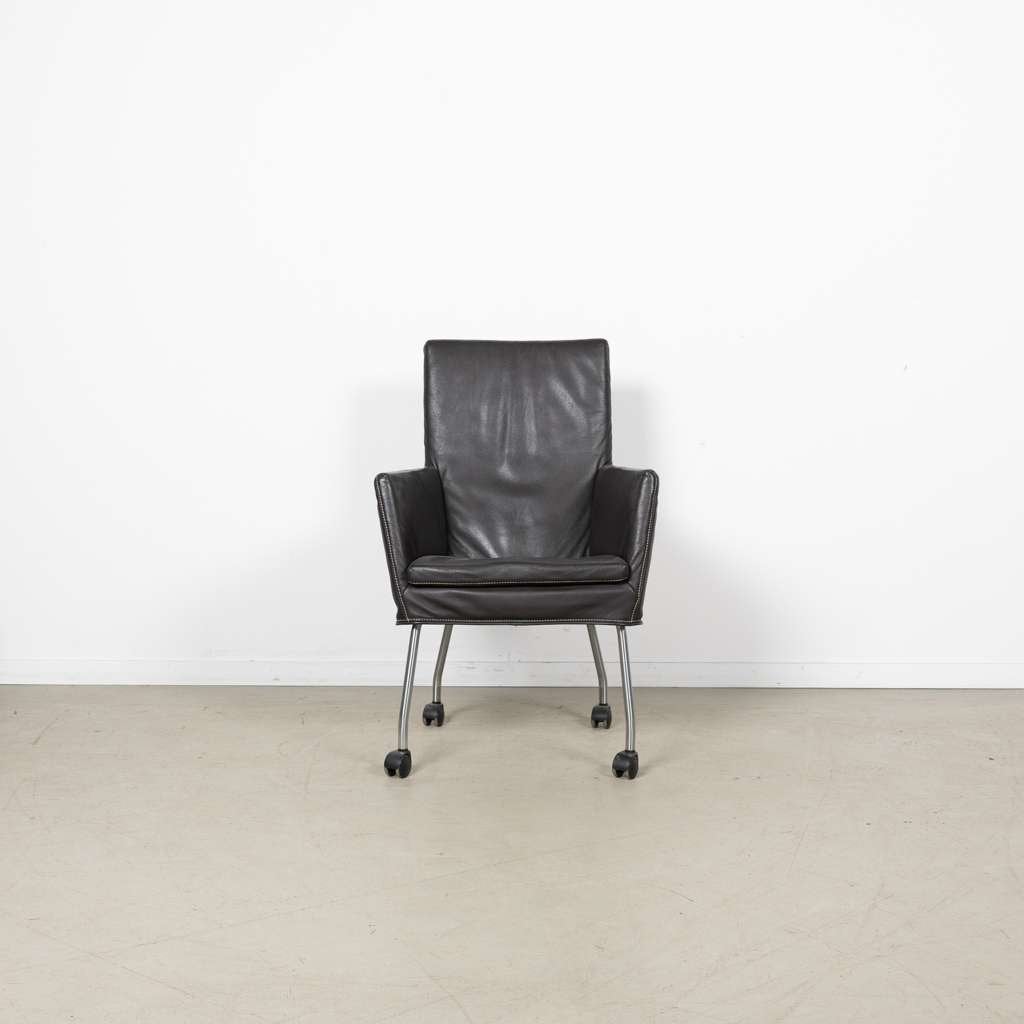 6x Label Donna Rock Stoel Bruin Leer – Chroom, Huis en Inrichting, Stoelen, Niet ingevuld, Bruin, Niet ingevuld, Zo goed als nieuw