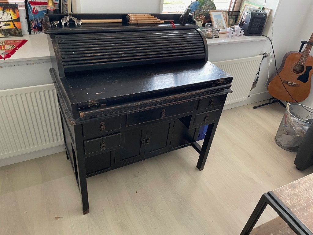 Houten secretaire met diverse vakken en lades, Ophalen, Gebruikt, Klassiek