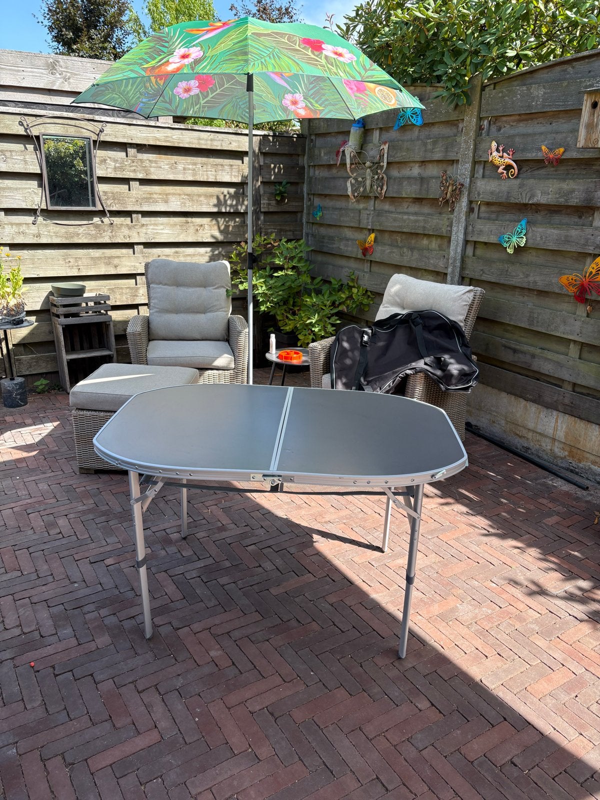 Obelink Canini opklapbare campingtafel - Ovaal, 120x80cm, Ophalen, Zo goed als nieuw, Campingtafel