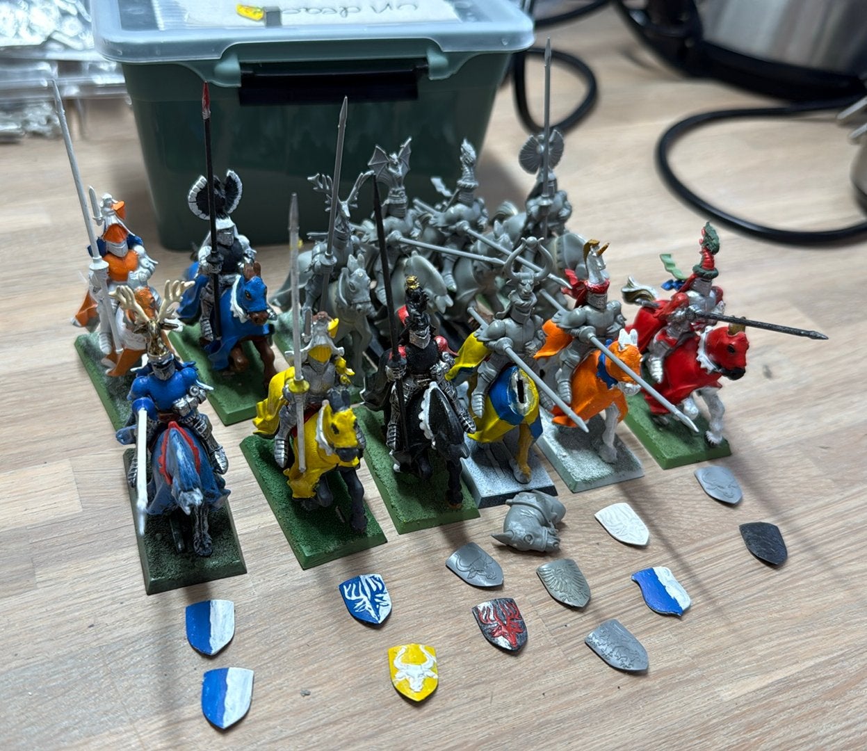 Warhammer Bretonnia knights 12x, Hobby en Vrije tijd, Wargaming, Ophalen of Verzenden, Zo goed als nieuw, Warhammer