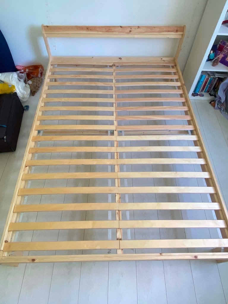Bed, Ophalen, Beige, Tweepersoons, 140 cm