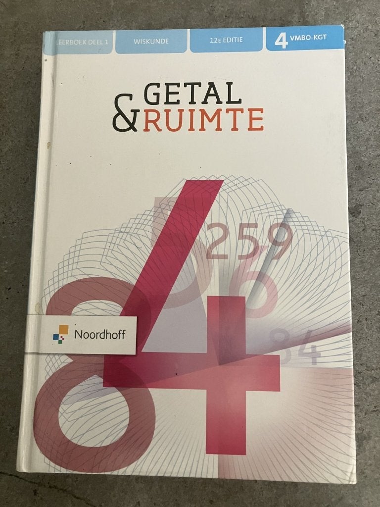 Getal & Ruimte 4 VMBO-KGT Wiskunde 12e editie deel 1, Ophalen of Verzenden, Gelezen, VMBO, Wiskunde A