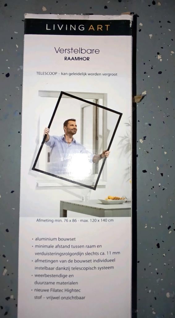 2 x verstelbare raamhor - Living Art - Antraciet/Zwart, Doe-het-zelf en Verbouw, Ophalen, Nieuw, Overige typen, Minder dan 200 cm