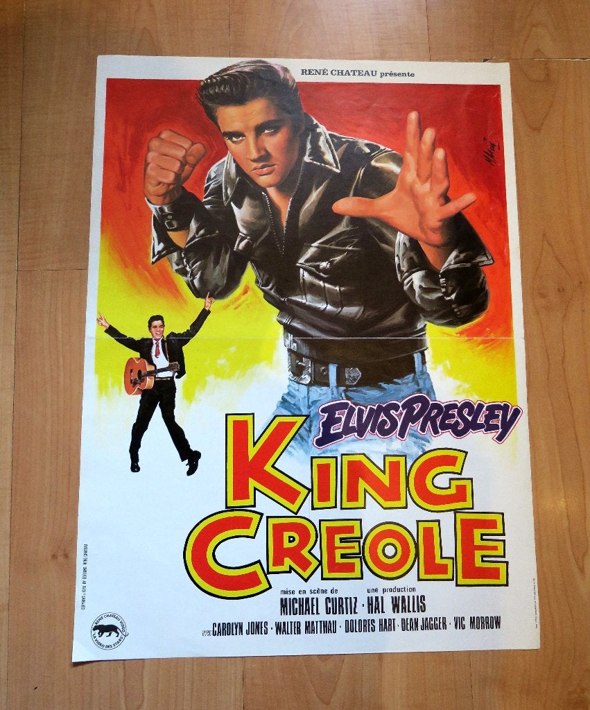 Elvis Presley King Creole poster 1978 Rock & Roll filmposter, Ophalen of Verzenden, Gebruikt, Poster, Artwork of Schilderij