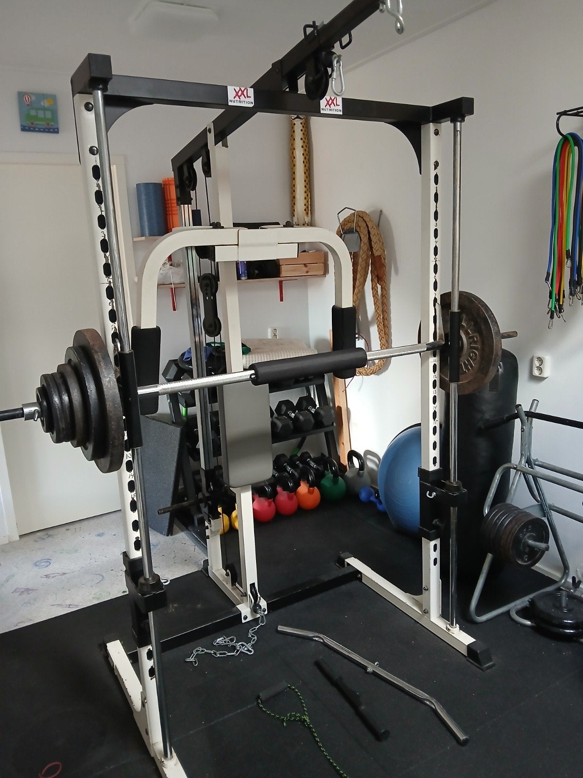 smith machine met pulleysysteem en pech deck machine., Ophalen, Gebruikt, Benen, Overige typen