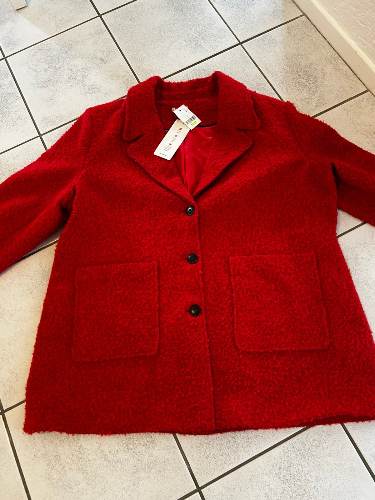 Nieuwe jas maat 54 maatje meer, Ophalen of Verzenden, Zo goed als nieuw, Maat 46/48 (XL) of groter, Rood
