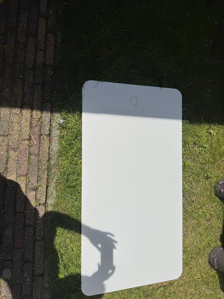 Witte rechthoekige bureablad 130 x 70 cm, Huis en Inrichting, Tafels | Eettafels, Gebruikt, 50 tot 100 cm, 100 tot 150 cm, Drie personen