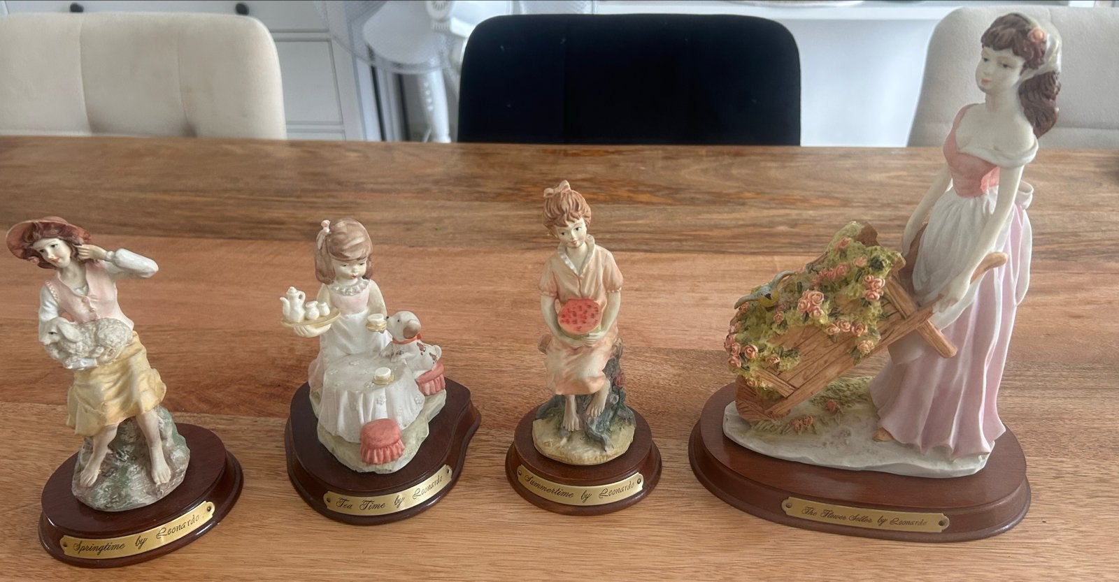 Set van 4 Porseleinen Beeldjes in Goede Staat, Verzamelen, Beelden en Beeldjes, Ophalen of Verzenden, Gebruikt, Mens
