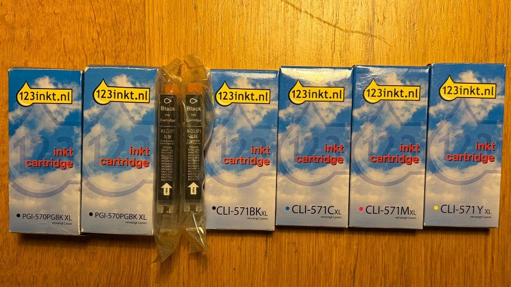 Set nieuwe inktcartridges Canon PGI-570PGBK XL en CLI-571 XL, Ophalen of Verzenden, Nieuw, Cartridge, Canon