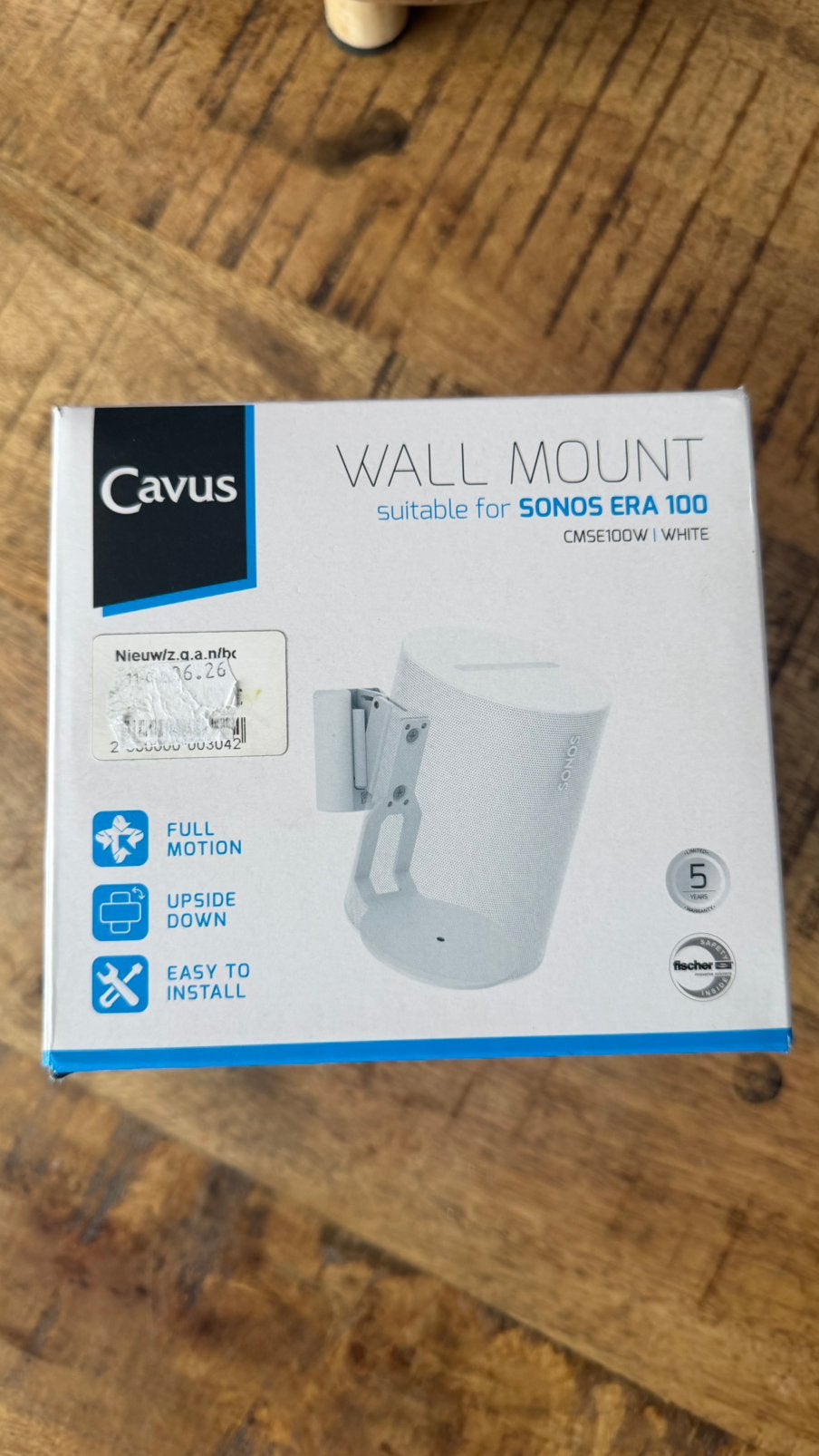 3 keer Cavus Sonos Era 100 Muurbeugel Wit - Nieuw in doos, Overige merken, Inclusief kabels, Overige typen, Nieuw