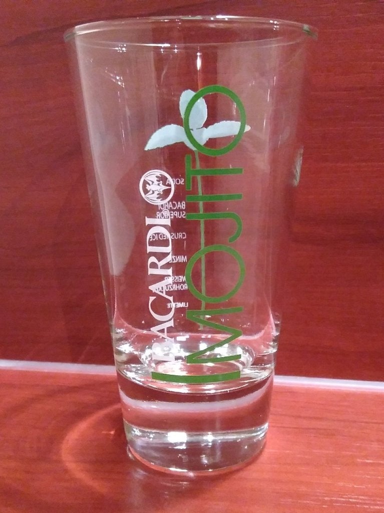 Bacardi Mojito glas 25cl. (A), Ophalen of Verzenden, Zo goed als nieuw, Overige typen