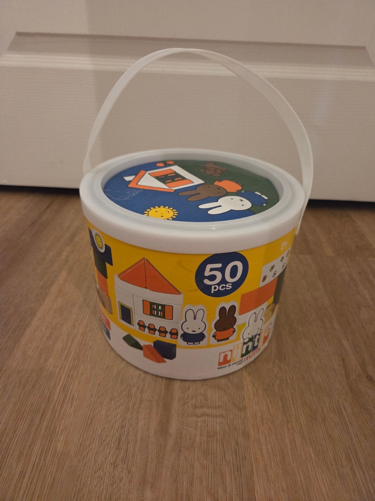 Nijntje houten bouwblokken in emmer, Ophalen, Gebruikt