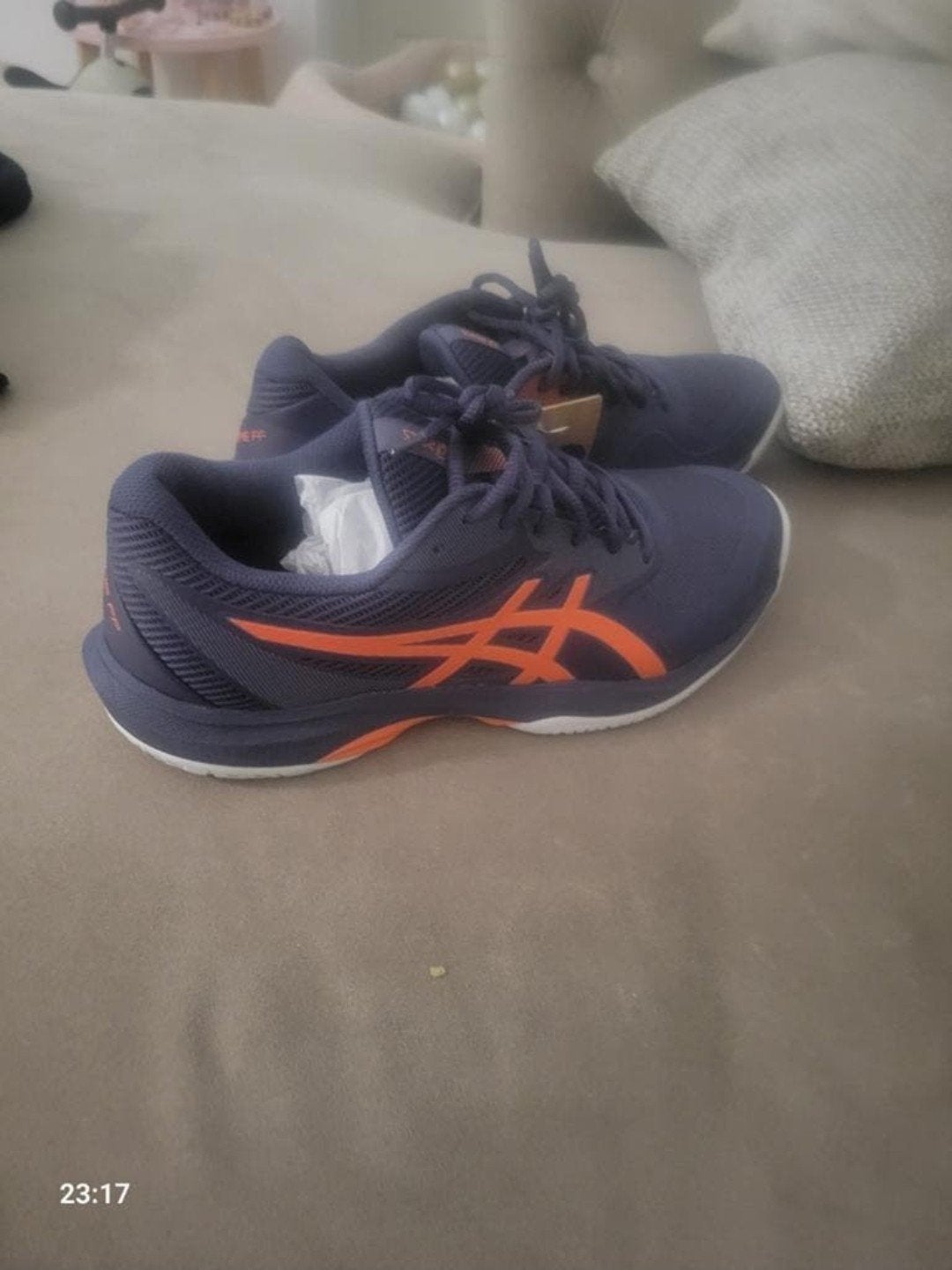 Nieuwe Asics sportschoenen 41- Blauw/Oranje, Blauw, Sportschoenen, Nieuw, Ophalen of Verzenden