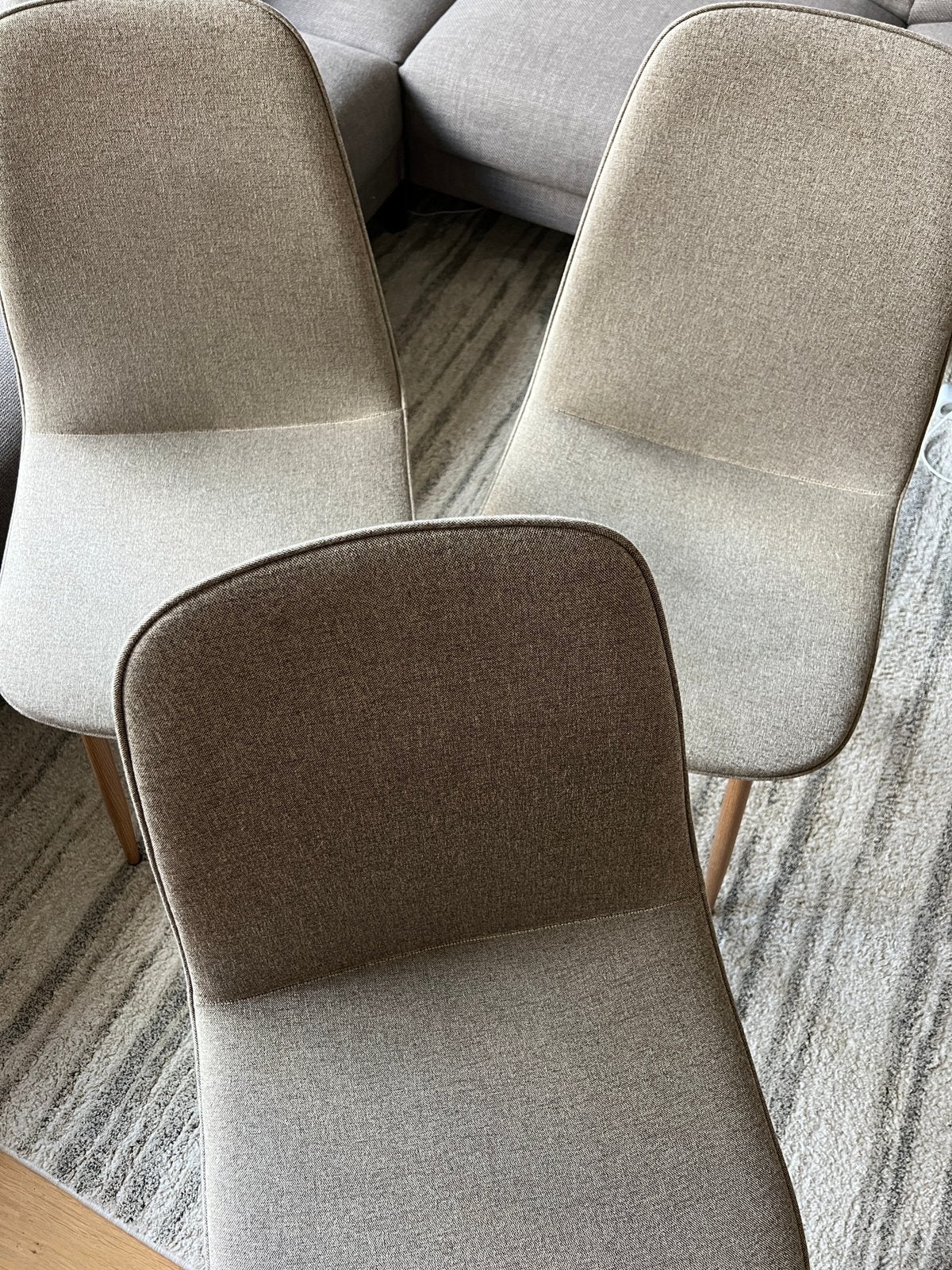 Drie eettafel stoelen beige Jysk, Ophalen, Gebruikt, Overige kleuren, Drie