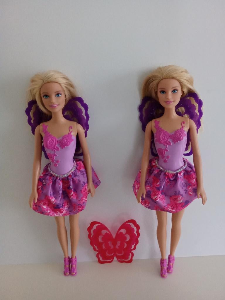 2 Barbie Feeën CHM57 met een extra setje vleugels, Ophalen of Verzenden, Gebruikt, Barbie