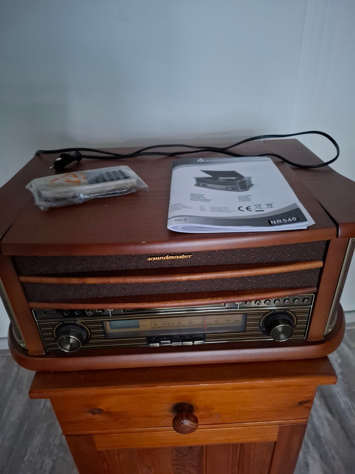 Soundmaster NR540 Retro Muziekcentrum met Platenspeler, Overige merken, Automatisch, Ophalen of Verzenden, Zo goed als nieuw