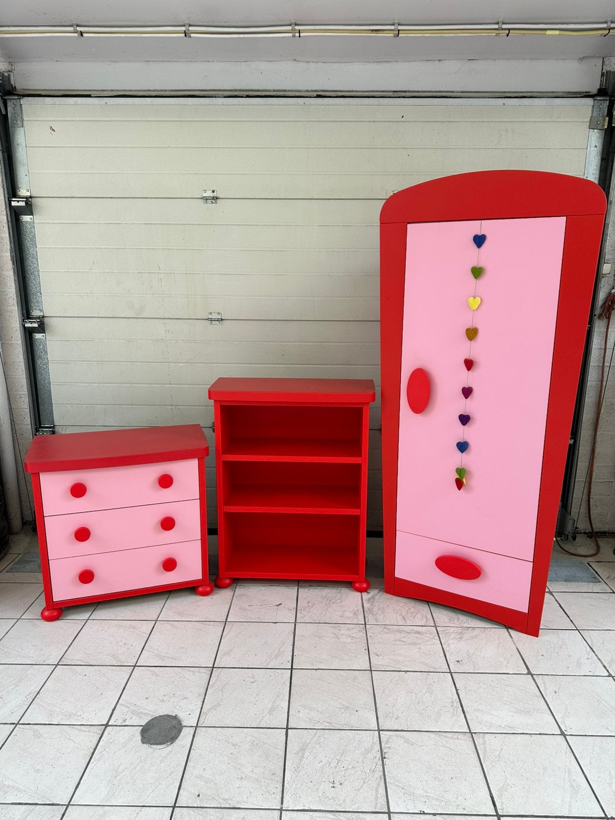 Kinderkamer prinsessenkamer roze rood inrichting, Ophalen, Gebruikt, Kast, 105 cm of meer