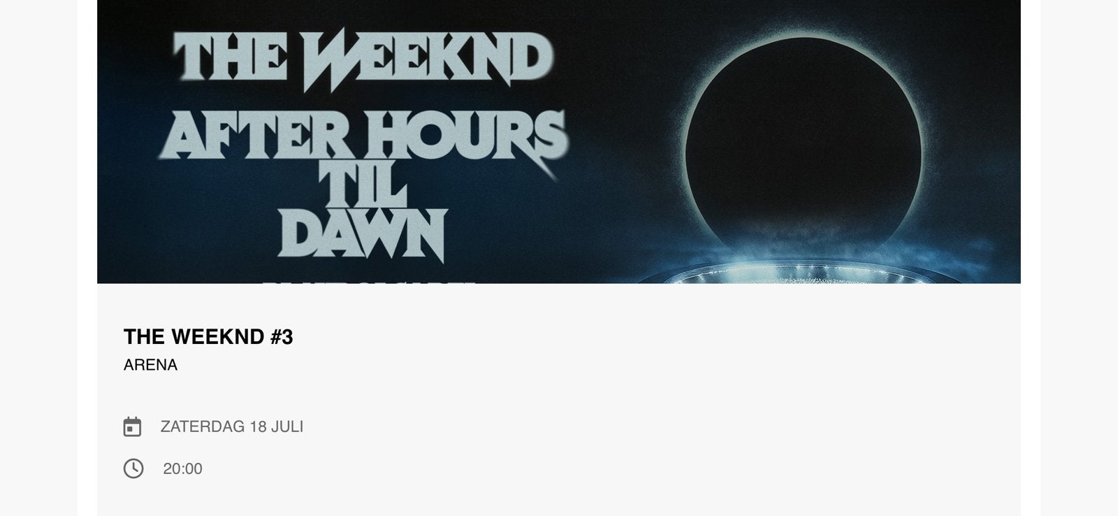 2 kaarten The Weeknd op 18 Juli 2026 om 20:00, Twee personen, Juli
